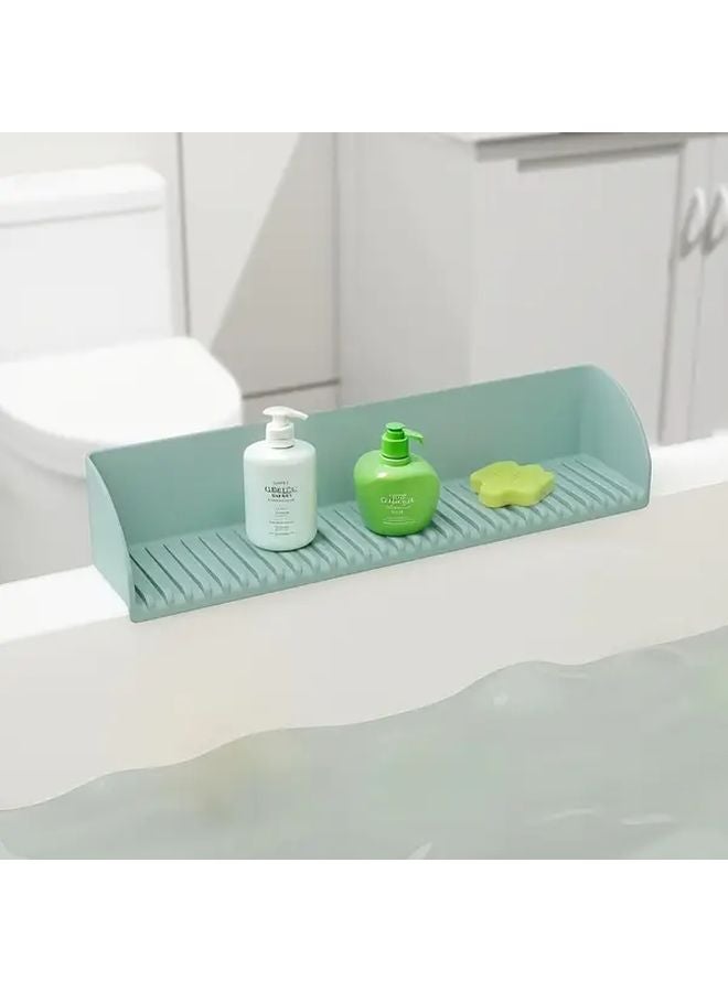 Beautiful Bathtub Splash Guard with 4 Suction Cups Tub Caddy Bath Toy Holder Side Spray Dish - Image 2